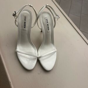 Steve Madden Strappy White Heels 8 1/2 nice